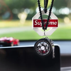 Hot sale Car Mirror Rearview Pendant Auto Interior Decor Pendants Aluminum Wheel   Ornament Hanging Accessories