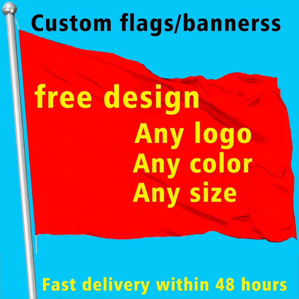 

Custom Flags Polyester Shaft Cover copper Grommets Outdoor Advertising Banner Decoration Party Sport/gift