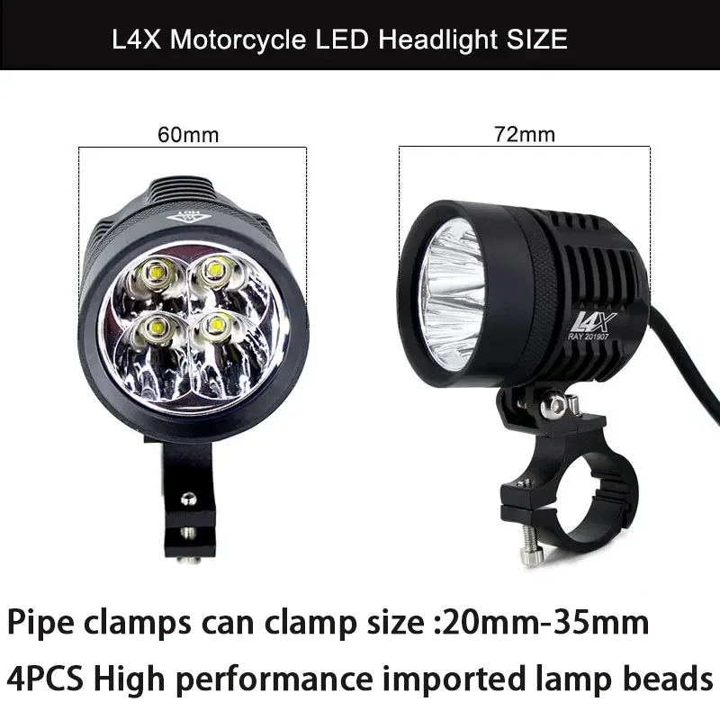 2PCS Universal L6X Headlight LED Motorbike 8000LM Moto Spotlight Waterproof Flash Fog Spot Motos Bulb Super bright 12V