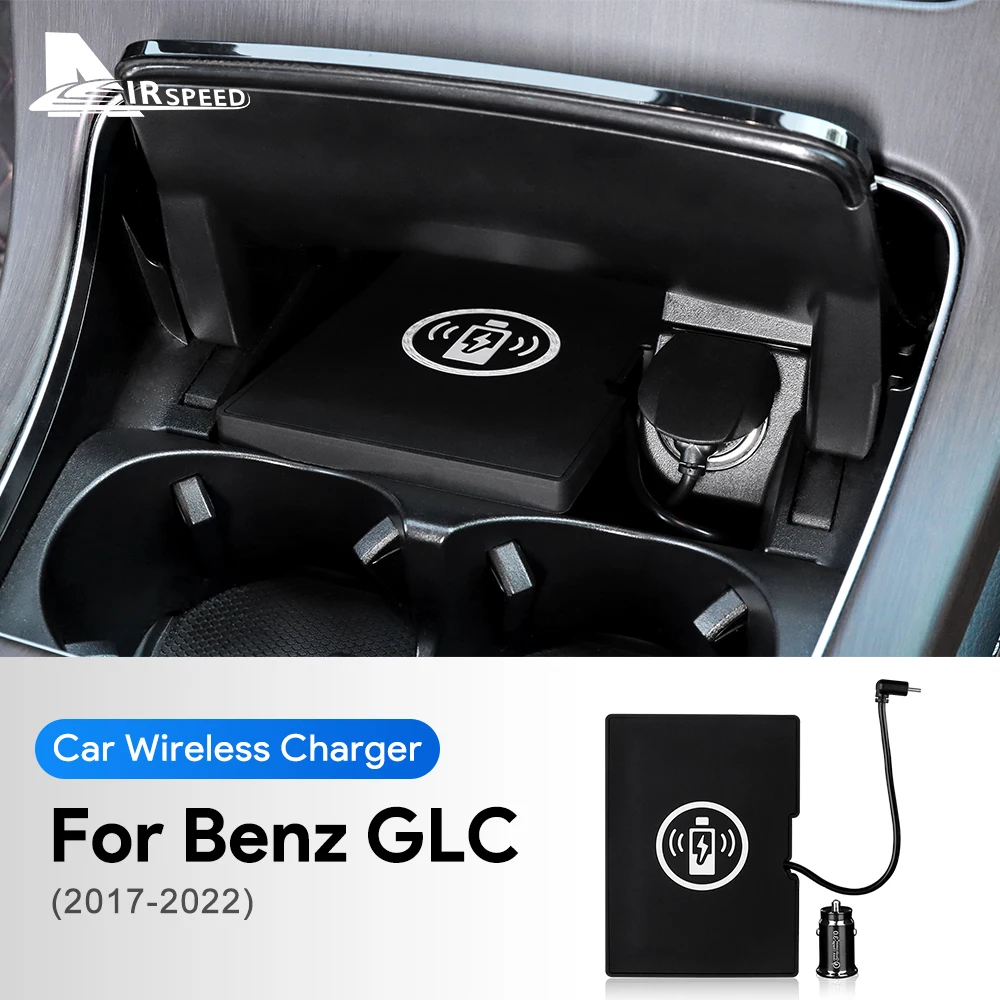Bezprzewodowa ładowarka samochodowa 15W do Mercedes Benz GLC X253 2019 2020 2021 2022 GLC260 GLC300 GLC43 GLC63 do ładowania telefonów komórkowych