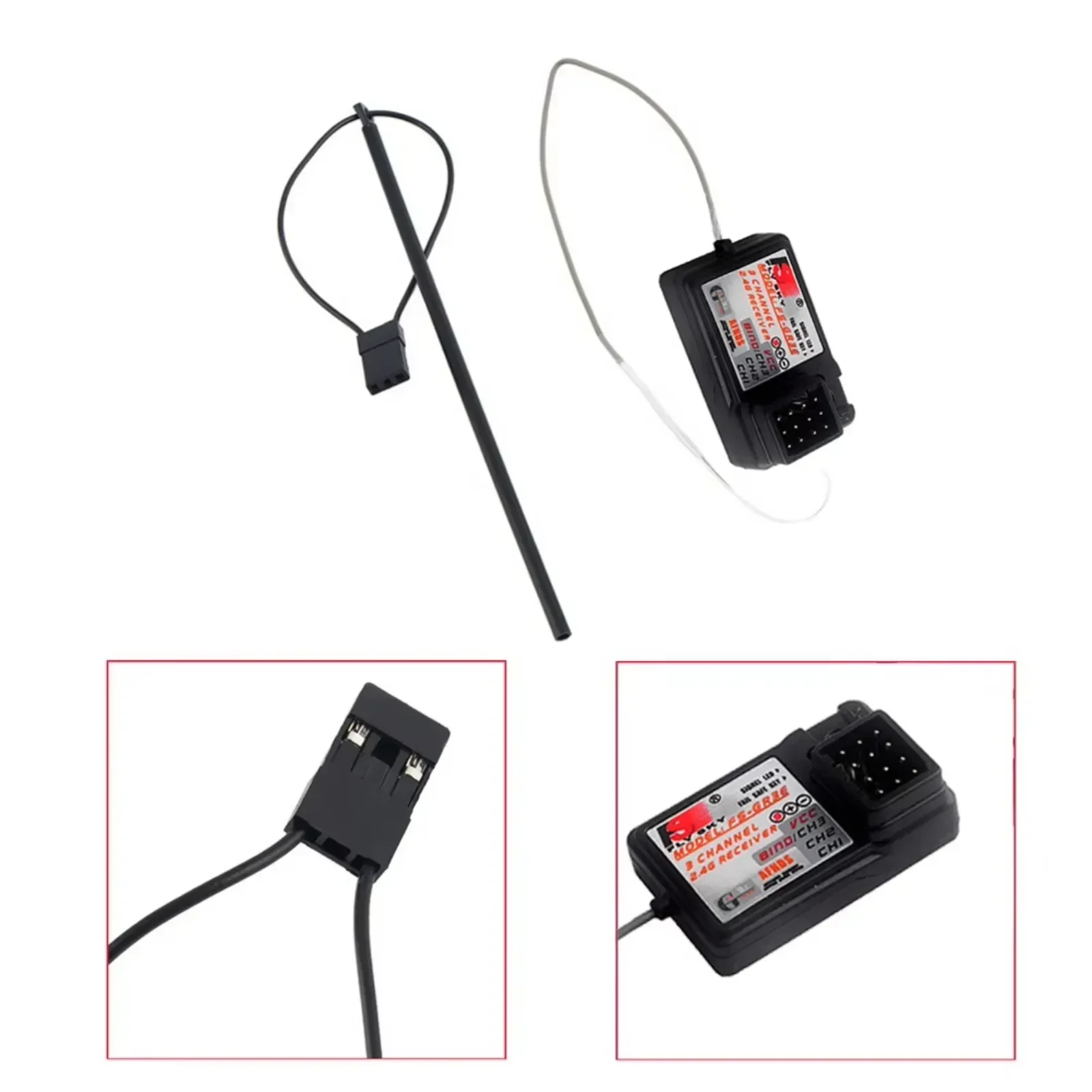 Receptor Flysky FS-GR3E 2,4 GHz 3CH para carro e barco RC - Compatível com série FS-GT2/GT3 - Modulação GFSK