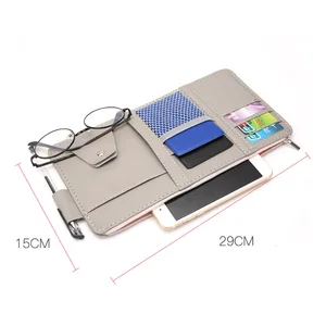 HSR-Carro Sun Target Organizer, car accessories, sunglass, pen, card, small document, storage bag, support, leather PU, multi-Bullet, Wit 10 Main Sales Car Document Door - №4