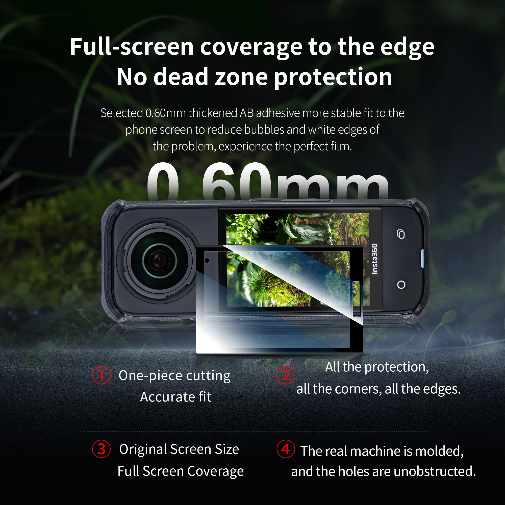 STARTRC para Insta360 X4 X5 película protectora de pantalla de cámara película de vidrio templado HD accesorios protectores de lente antiarañazos