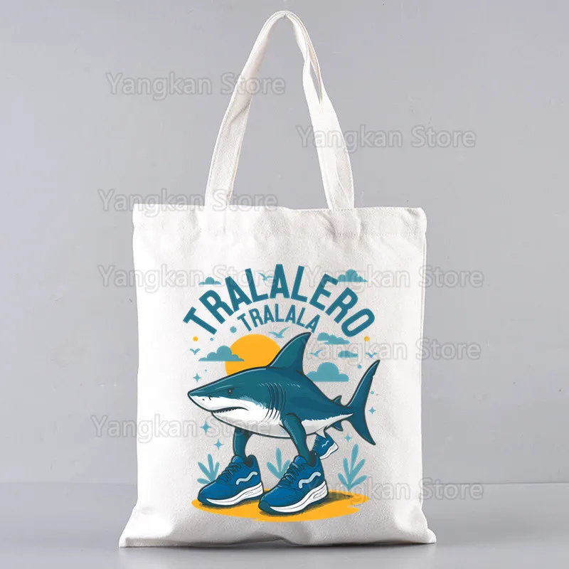 Italien Brainrot Cappuccino Ballerina Tralalero Chimpanzini Simple Women Package Elegant Canvas Bag Handbags Picnic bags