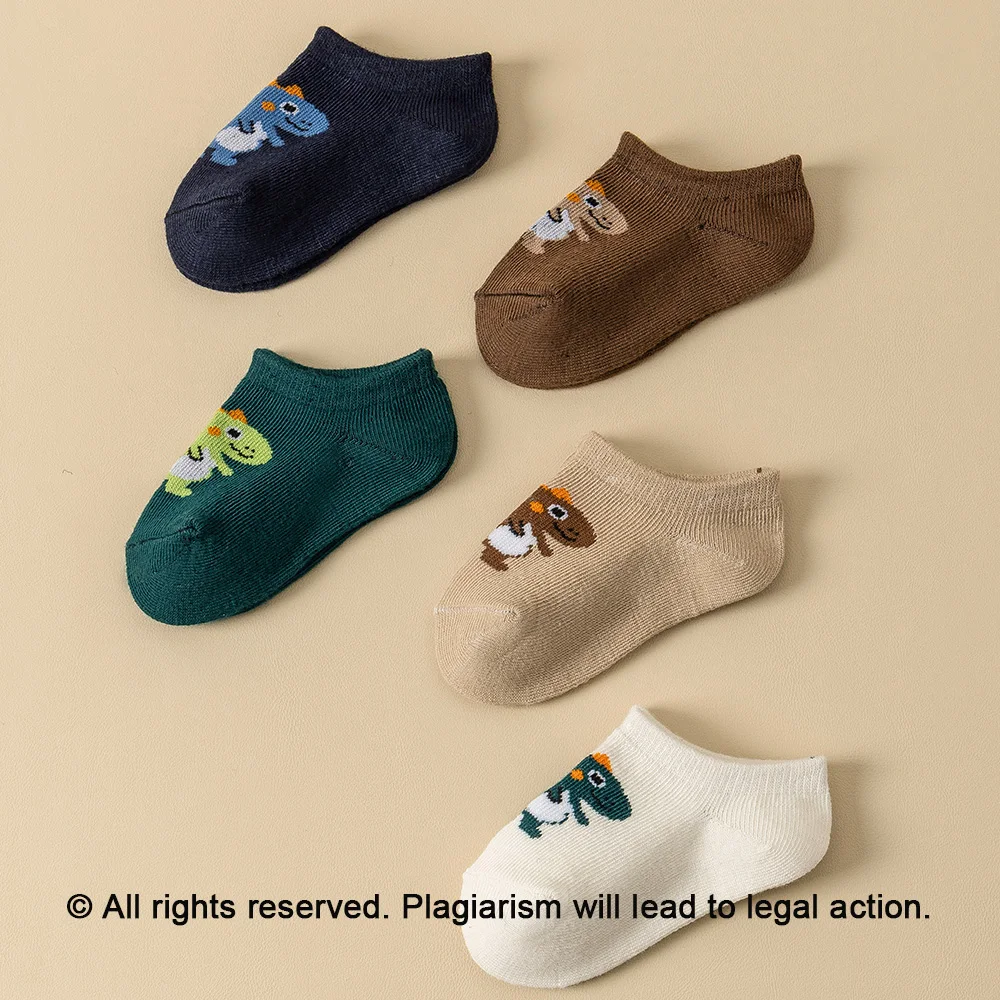 3/5/10Pairs Baby Socks Boys Socks Cute Cartoon Pattern Four Seasons Kids Socks Comfortable Breathable Gift