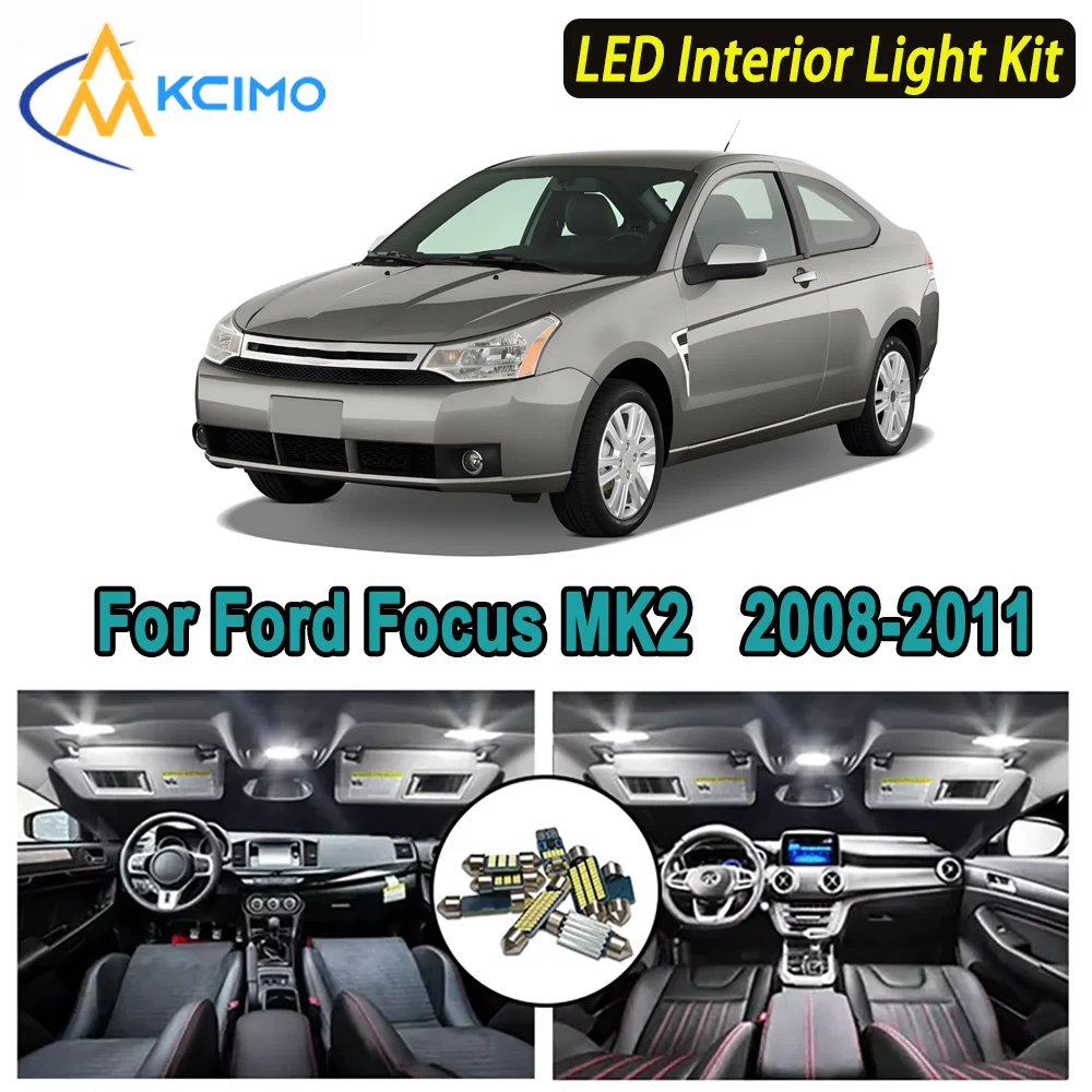 

Kcimo LED For Ford Focus MK2 (2008-2011) Premium Bright LED Interior Dome Map Trunk Light Kit Car Led Lamps New Car LED Lights