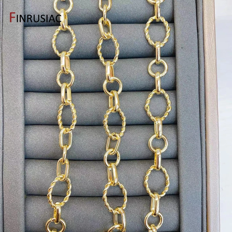 14K vergoldete Legierung Metall dicke Kabelkette für DIY Schmuck Materialien handgemachte Halskette Armband machen liefert – Detail 23