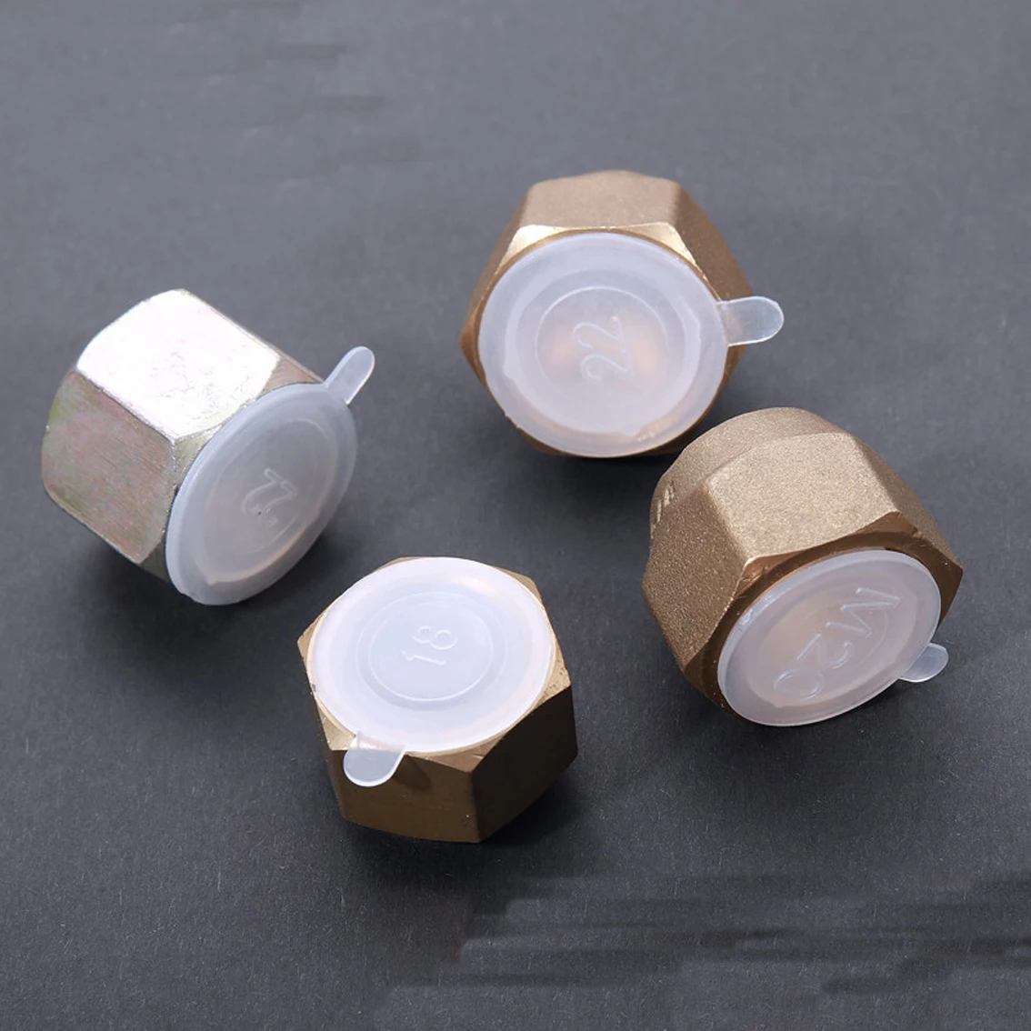 White Plastic Plug Cover With Inner Plug Hole Screw Inserted Into Round Dust Cover Threaded Hole Protective Sleeve Tube Plug