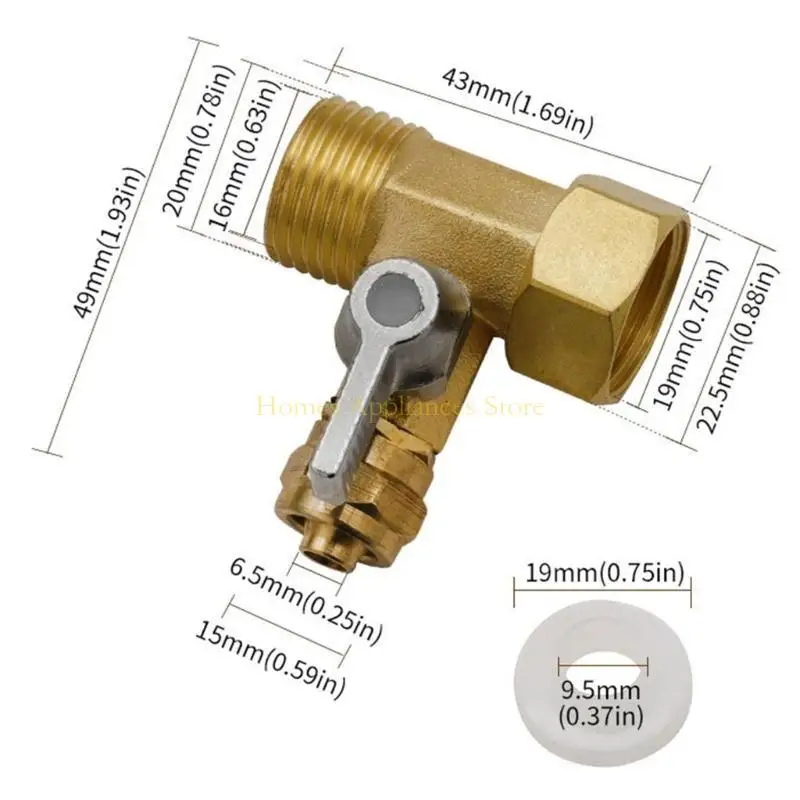 D0AB Шаровые клапаны 3/8 -дюймовые латунные шариковые клапаны для очистки водных отверстий.