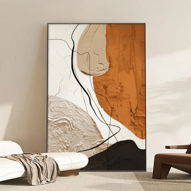 Abstract Art Living Room Decorative Dafen Village Oil Hanging Painting Texture Large Floor Painting Porch Sofa