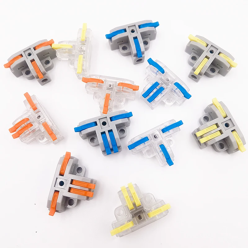 

Wire connector terminal T-wired quick connect terminal transparent copper clip household line distributor