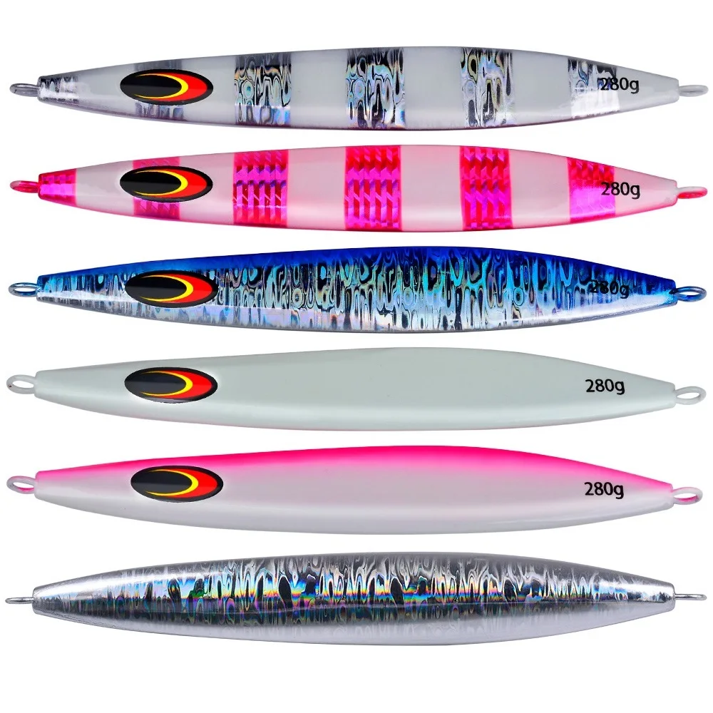 100g-280g efeito luminoso jigging afundando metal lento gabarito isca placa de ferro pesca isca dura iscas de pesca corrico equipamento ftk