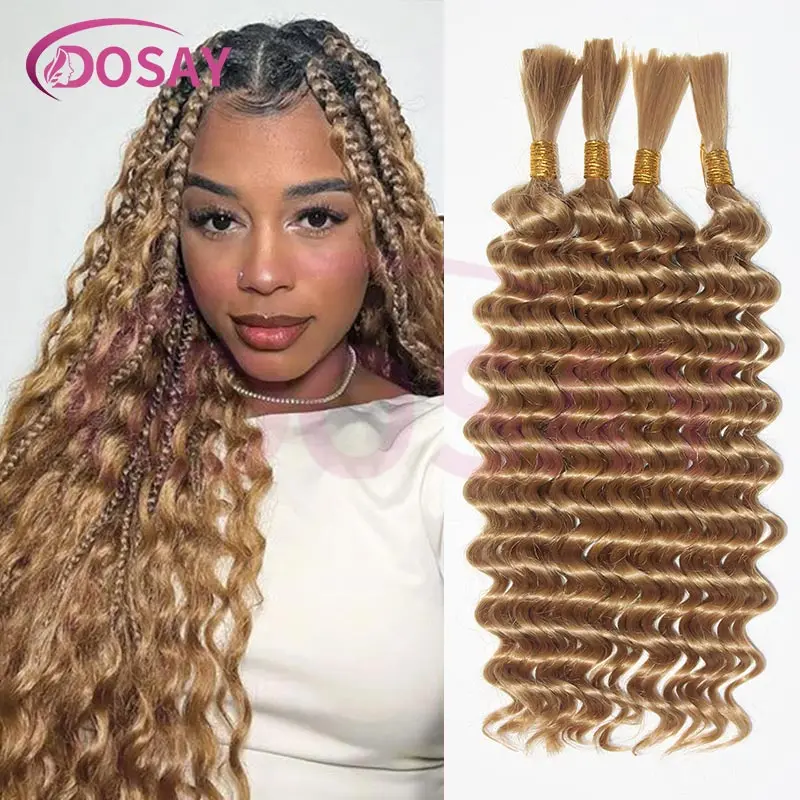 

18-дюймовые синтетические волосы, объемная глубокая волна для косичек, 4 пучка/упак., без утка, плетение волос, наращивание волос для косичек в стиле бохо, 100 г, цвет # 27