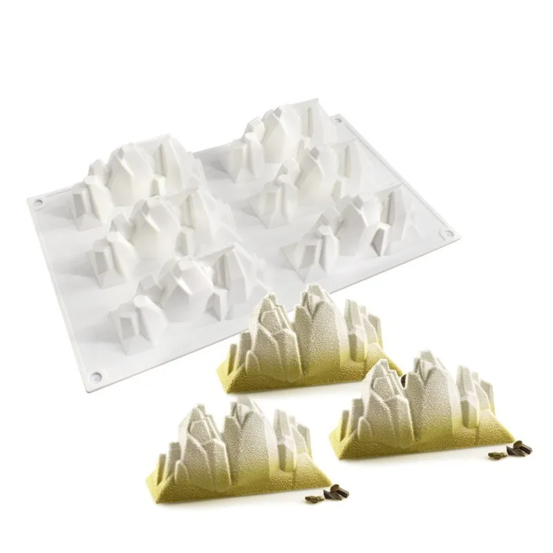 6 Even Iceberg Volcano Mousse Sweet Cake Silicone Baking DIY Ice Cream Snow Mountain Chocolate Dessert Mold