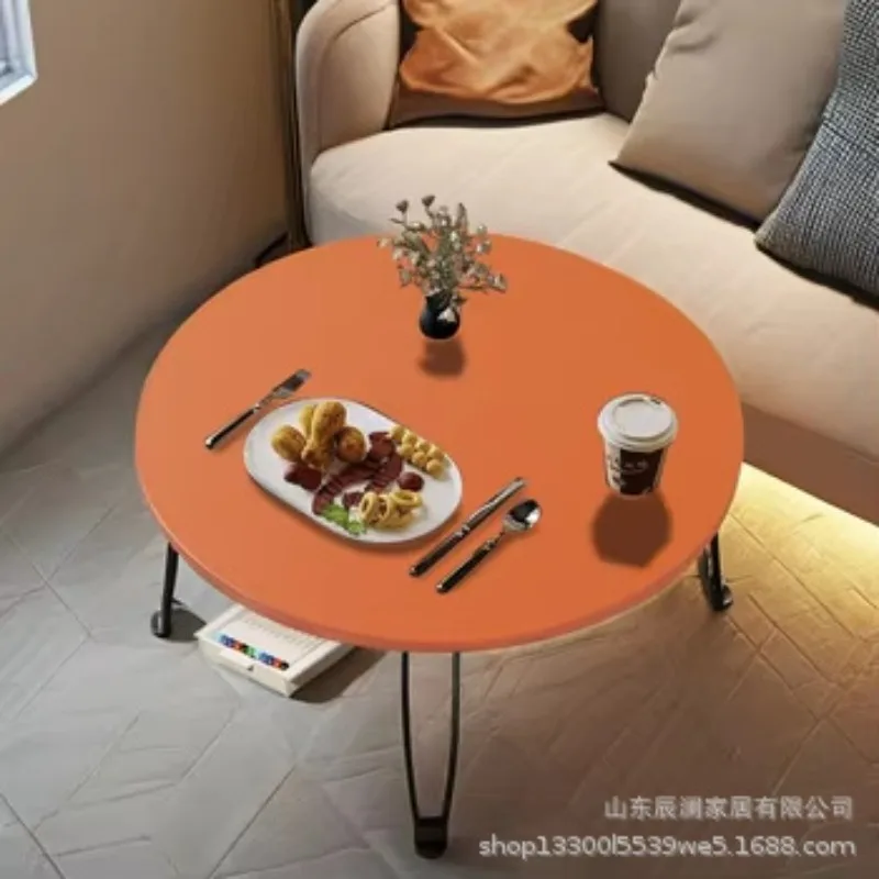 Outdoor living room round coffee table round table, folding students learn computer