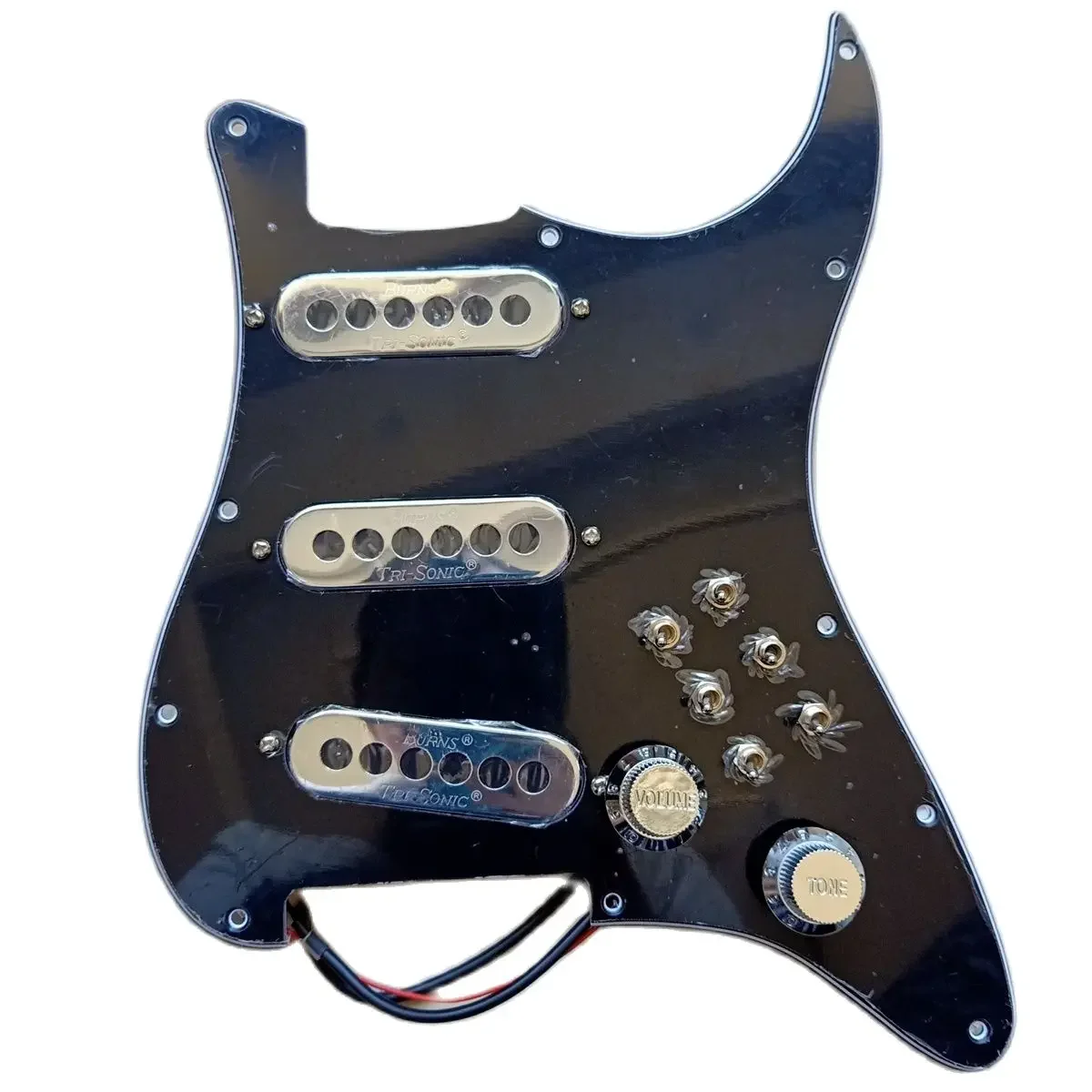 

Custom Loaded ST Pickguard London Vintage Mini Tri-Sonic Chrome Pickups 6 Single Cut Switch 1 Set Guitar Wiring Harness