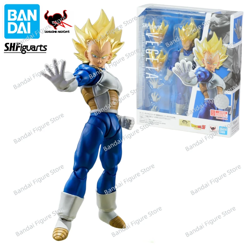 Bandai-figura de acción de S.H.Figuarts SHF, Super Saiyan Vegeta Awakened, Super Saiyan Blood Dragon Ball Z, modelo de juguete de Anime, en Stock