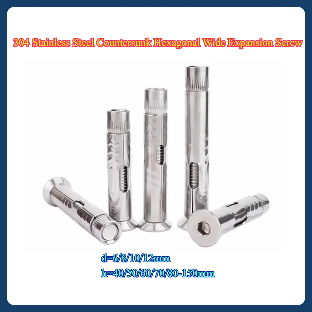 

304 Stainless Steel Countersunk Hexagonal Wide Expansion Screw/Internal Expansion Bolt With Built-In Tension Burst