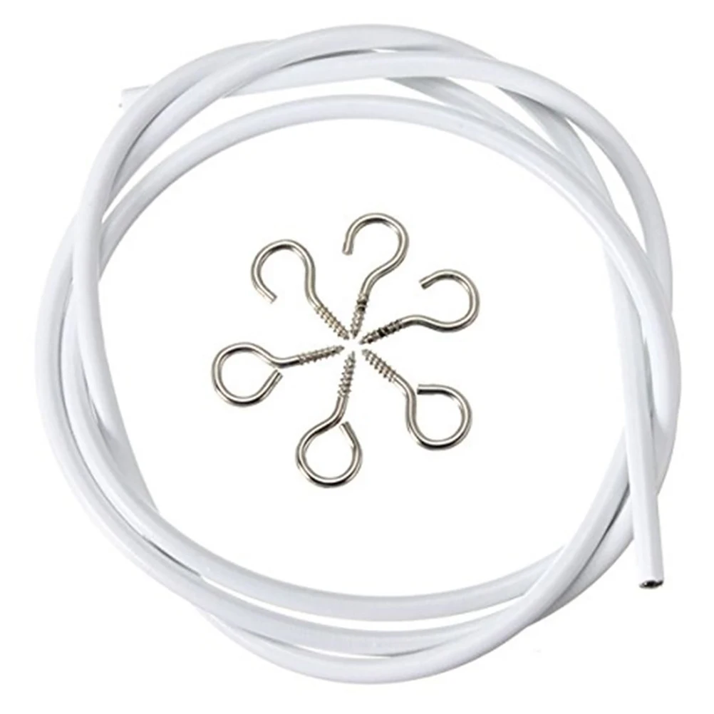 

4pcs 3Meters Curtain PVC Steel Curtain Accessories Wire Hooks Sheep Eye Studs Decorative Window Accessories Household
