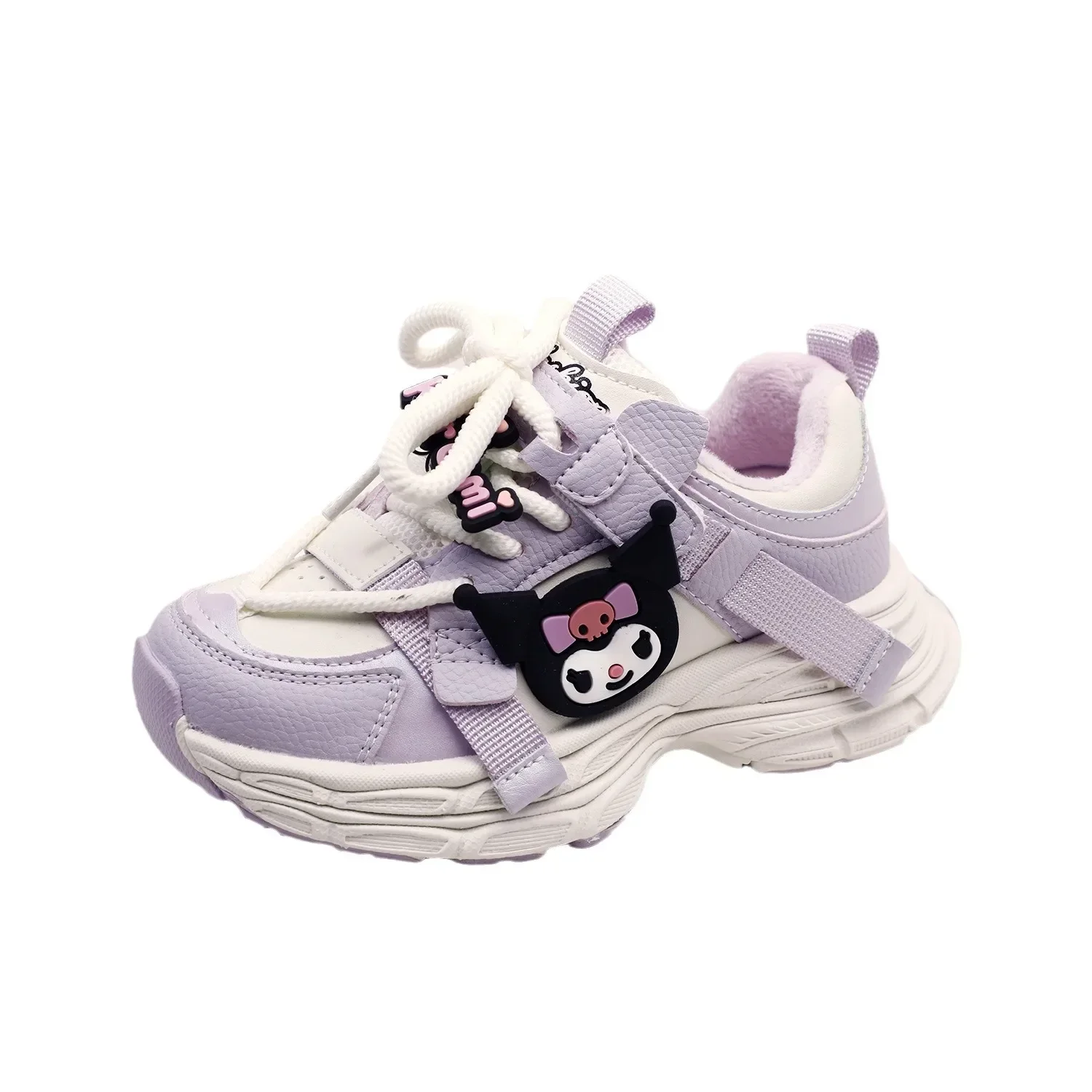 Winter Children's Girls  Anime Avatar Plus Velvet Warmth Sports Shoes Kids Toddler Non-Slip Warm Light Running Shoes