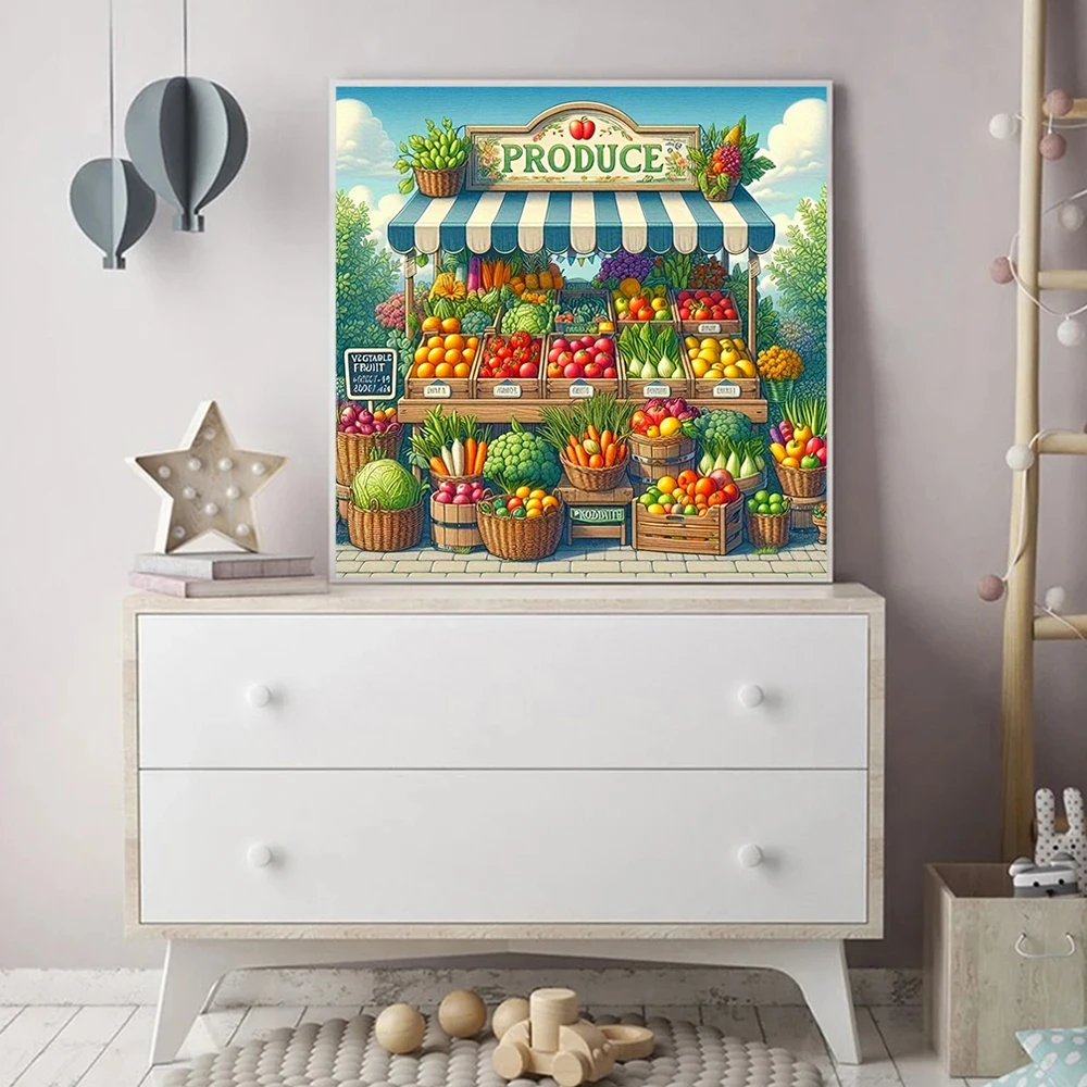 EverShine Diamond Painting Vegetables Acrylic Craft Supplies DIY Embroidery Landscape Mosaic Cross Stitch Kits Home Decor view 3