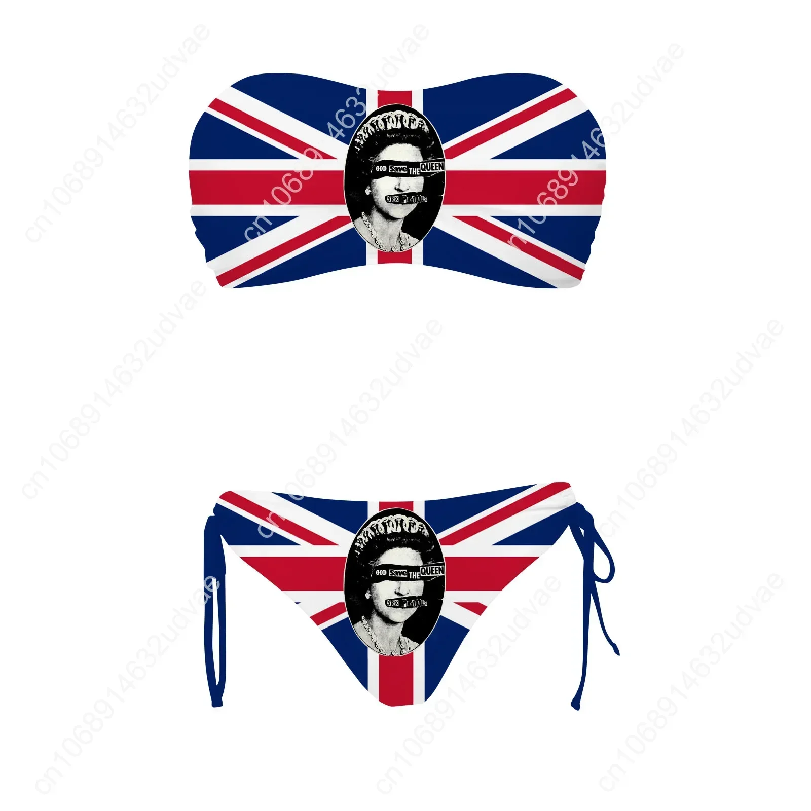 Sex Pistols Swimsuit Womens Drawstring Two Piece Set Bathing Suits Personalized Swimwear Pool Party Bikini Customize Beachwear