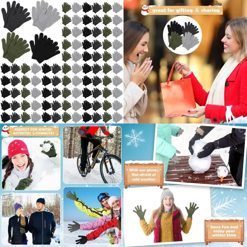قفازات شتوية دافئة محبوكة للرجال والنساء - مثالية للأشخاص بدون منزل، هدية مثالية لعيد الميلاد