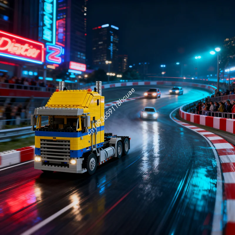 

2846 шт. MOC Kenworth полугрузовик трактор желтая модель здания рождественский подарок блоки сборка творческие игрушки идея образование кирпич