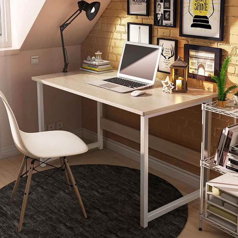 !@Modern Simple Design Computer Desk Office Laptop Table with Wooden Shelf for Gaming Bedroom