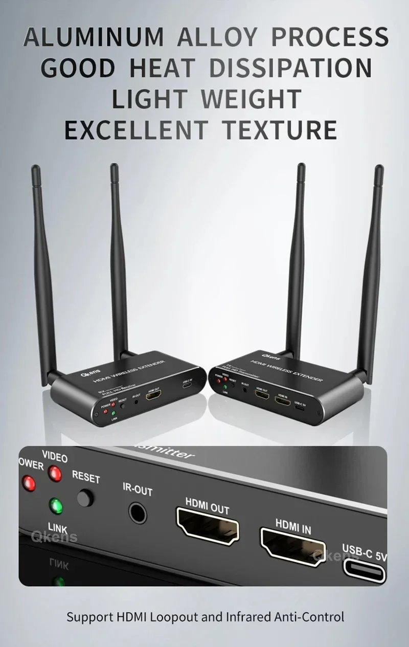 Estensore wireless 200M 5G Display wireless Trasmettitore e ricevitore video Estensore HDMI per fotocamera DVD Laptop PC per proiettore TV