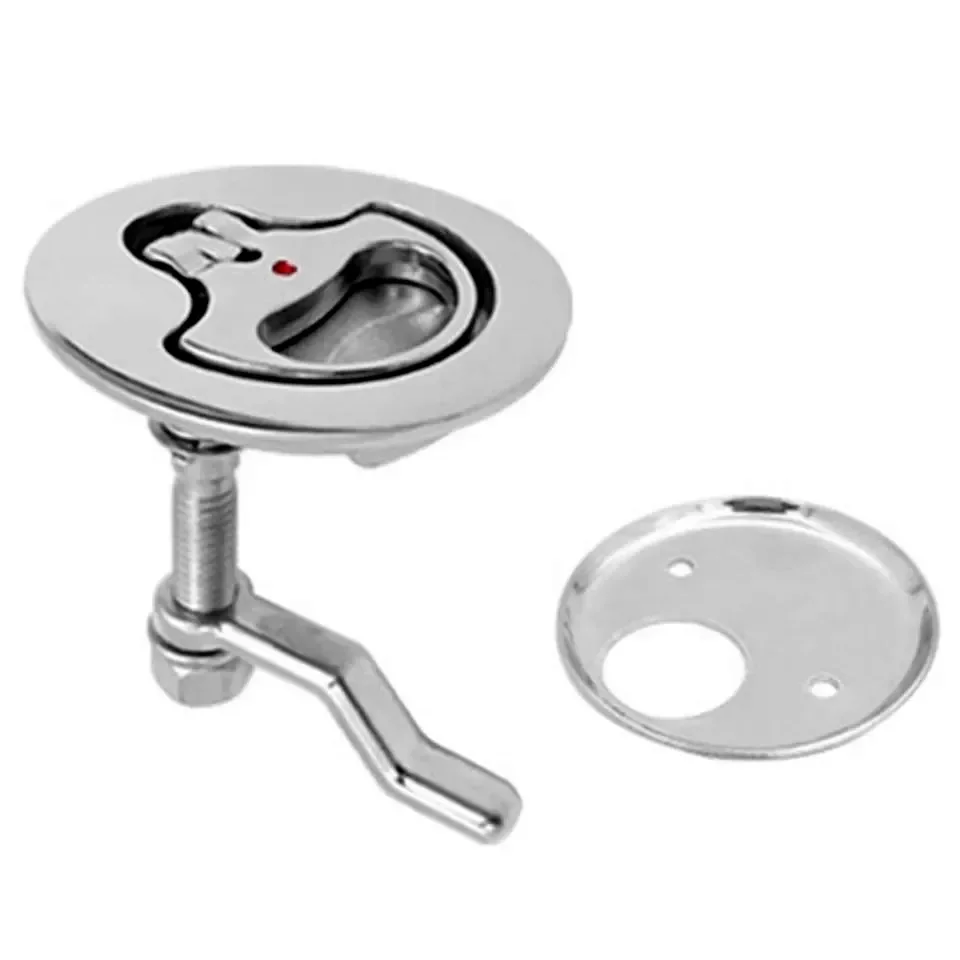 Polished Marine Boat Cam Latch 316 Stainless Steel Hatch Pull W/ Turning Lock Lift Handle Boat Parts Accessories