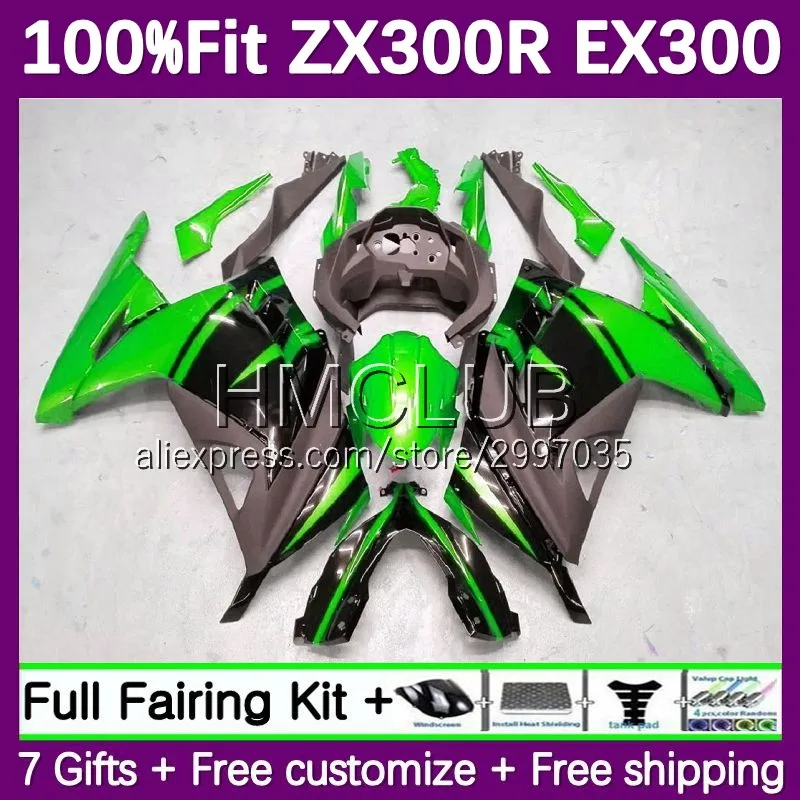 OEM ZX-3R For KAWASAKI NINJA EX300 EX ZX 300R 63No.6 ZX300R 2013 2014 2015 2016 2017 ZX3R 13 14 15 16 17 Fairing factory green