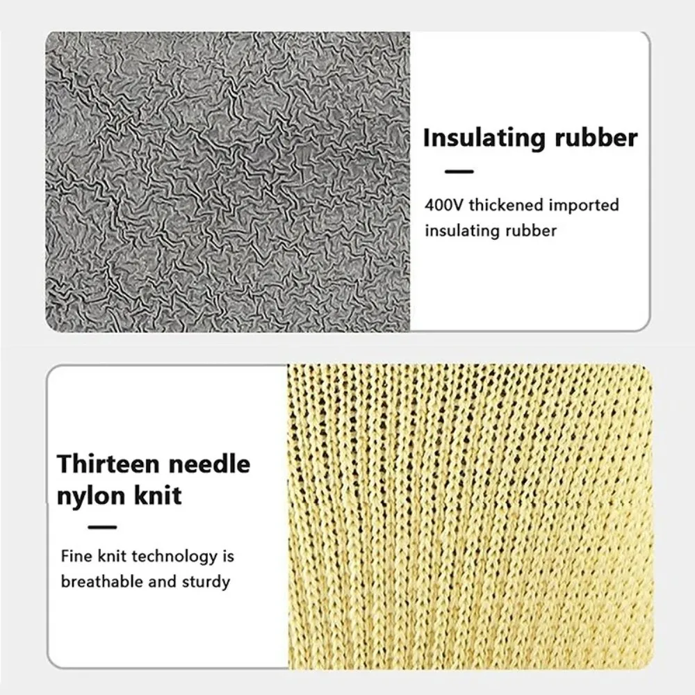 

400V Electrician Work Gloves Nonslip Wear-resistant Anti-electricity Gloves Flexible Insulating Gloves Hand Protection