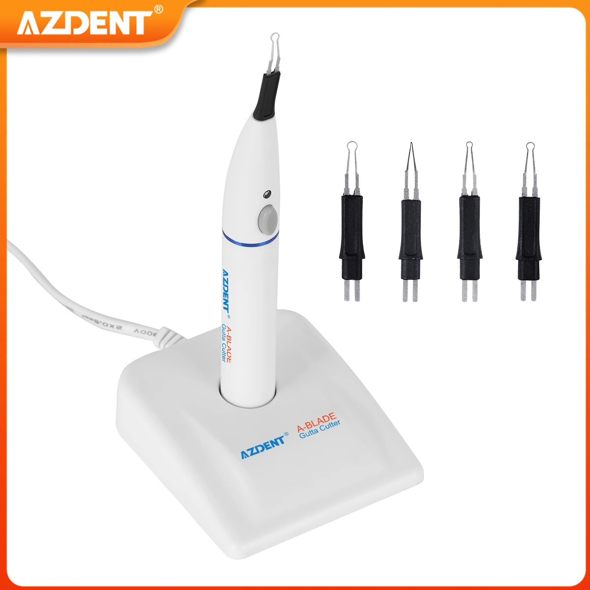 AZDENT Dental Gutta Percha Tooth Gum Cutter A-BLADE Ⅱ with 4 Tips Dentistry Tool Equipment