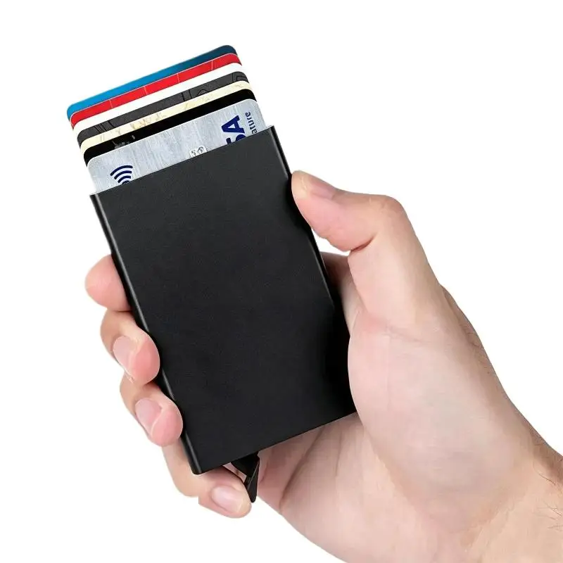 Smart Ultra-thin Metal Wallet Card Holder Minimalist Anti-degaussing Slim Wallet for Men Daily Shopping Use