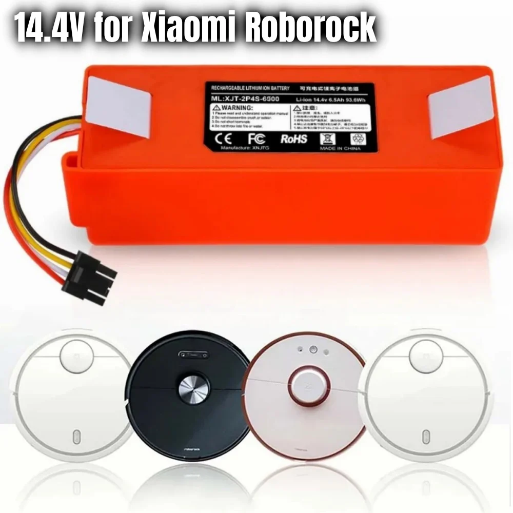 14.4V for Xiaomi Roborock sweeping robots 1S S5 S5 Max S6 Pure S7 S50 T60 battery 14.4V 5200mAh