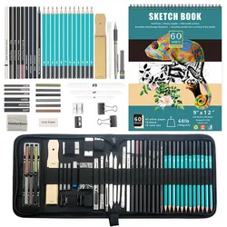 50/54 stücke professional grade skizze bleistift set künstler carbon zeichnung skizze stoßfest werkzeug für schule zeichnung und skizzieren