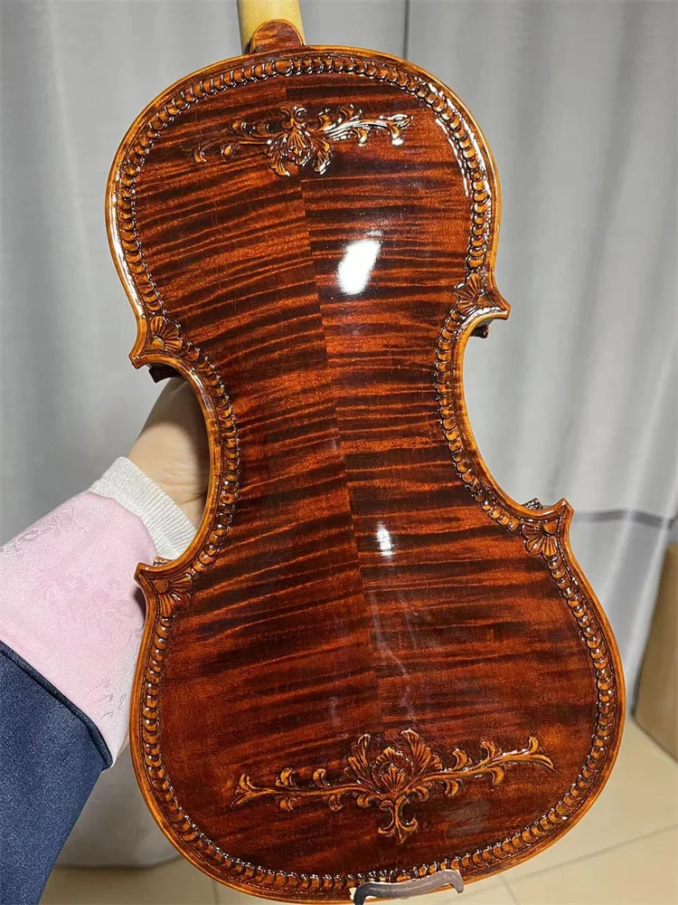 Actual Photo Display / Special Old Europe Carving-Hand Crafted Cкрипка 4/4 Violin كمان Ammoon Free Violin Case&Bow violin