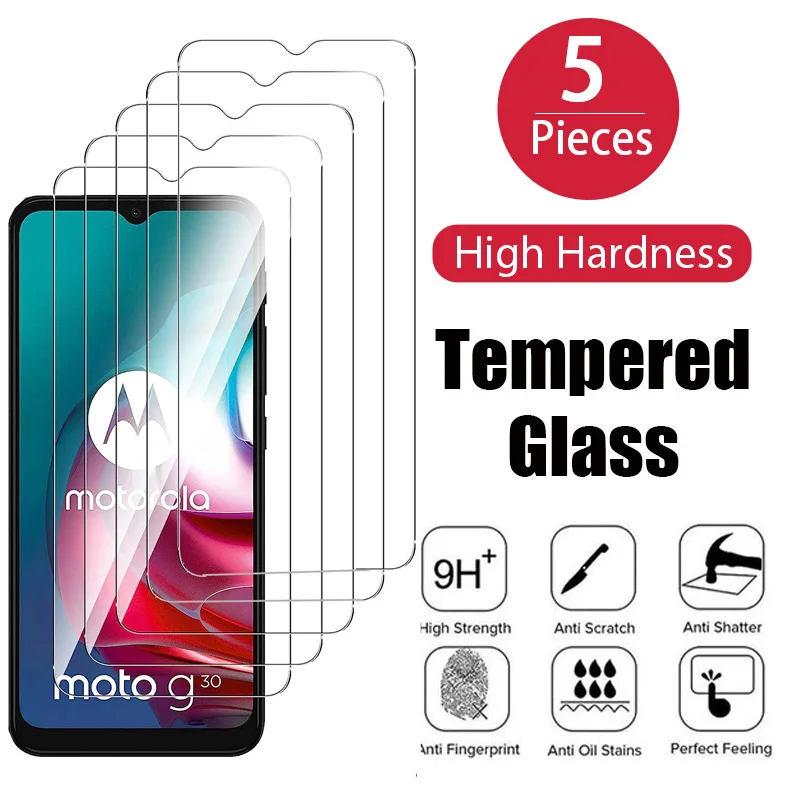 5PCS Tempered Glass for Motorola Moto G22 G32 G52 G72 G82 G10 G20 G30 G50 G60 G31 G41 G51 G71 E20 E40 G13 Screen Protector Film