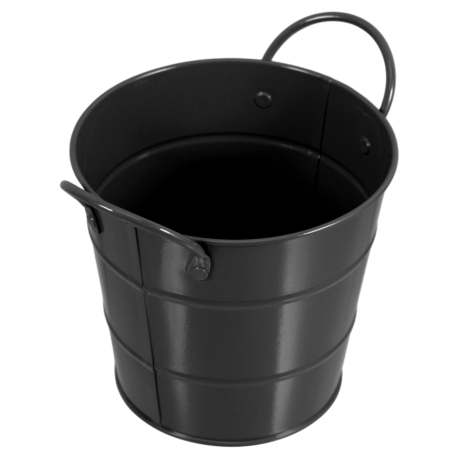 

Desktop Trash Can Bucket Black Iron Dustbin for Office Home School Storage Pen Holder Rubbish Bin Mini Desktop Stylish