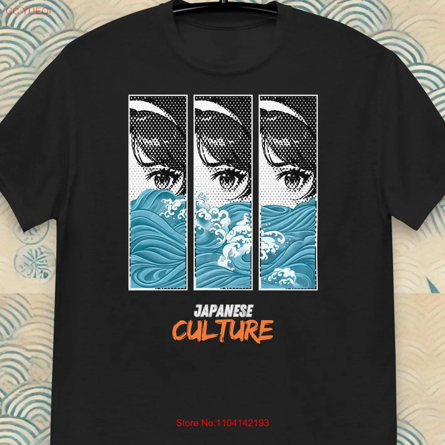 Japanese Culture T Shirt Manga and Traditional Wave Art Design Stylish for Japan Lovers long or short sleeves