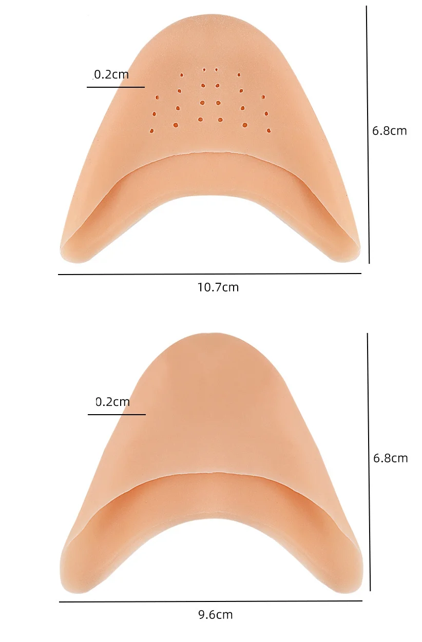 2 uds = 1 par de almohadillas para el antepié Protector de dedos de silicona tacón alto bailarina cojín de tamaño medio alivio del dolor plantilla de zapato antideslizante para mujeres