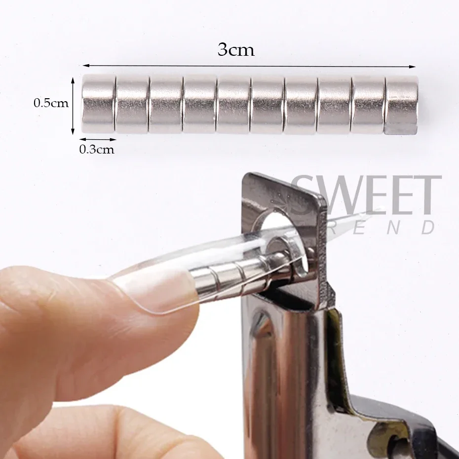 아크릴 손톱용 소형 자석 전문 네일 아트 클리퍼, 가짜 팁, 가장자리 커터 팁, 자석 매니큐어 도구, BES271, 10 개, 50 개