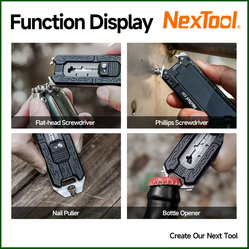 Nextool Explorer E20 Outdoor Camping Multifunctional Tool, Bottle Opener, Art Knife With Replaceable Blades