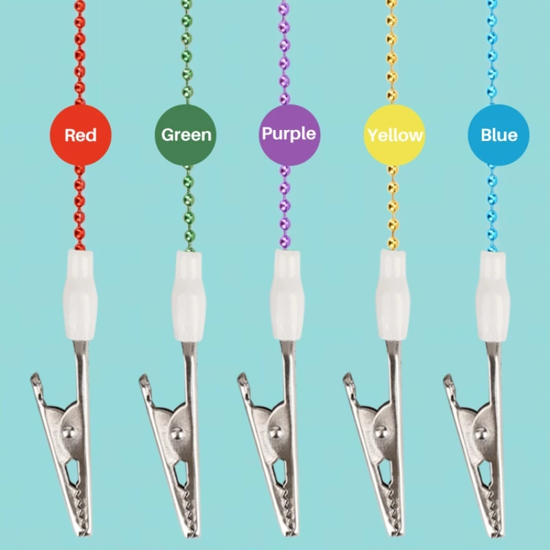 

10pcs Dental Sterilizable Scarf Clip Paper Saliva Towel Patient Clip Metal Ball Chain Napkin Holder Dentistry Supplies