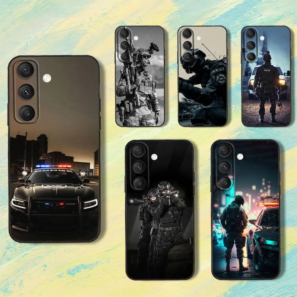 

Police F-FBI S-SWAT-es Phone Case For Samsung S25,S24,S10,S22,S21,S20,S23,Ultra,Plus,Lite,FE,Soft Silicone Black Cover