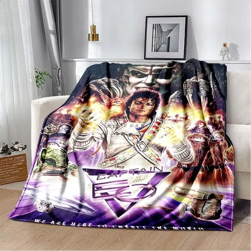 موسيقى البوب مايكل جي جاكسون بطانية الفانيلا المطبوعة ، بطانية دافئة ناعمة مريحة الفانيلا غرف معيشة ديكور المنزل هدية عيد ميلاد #3