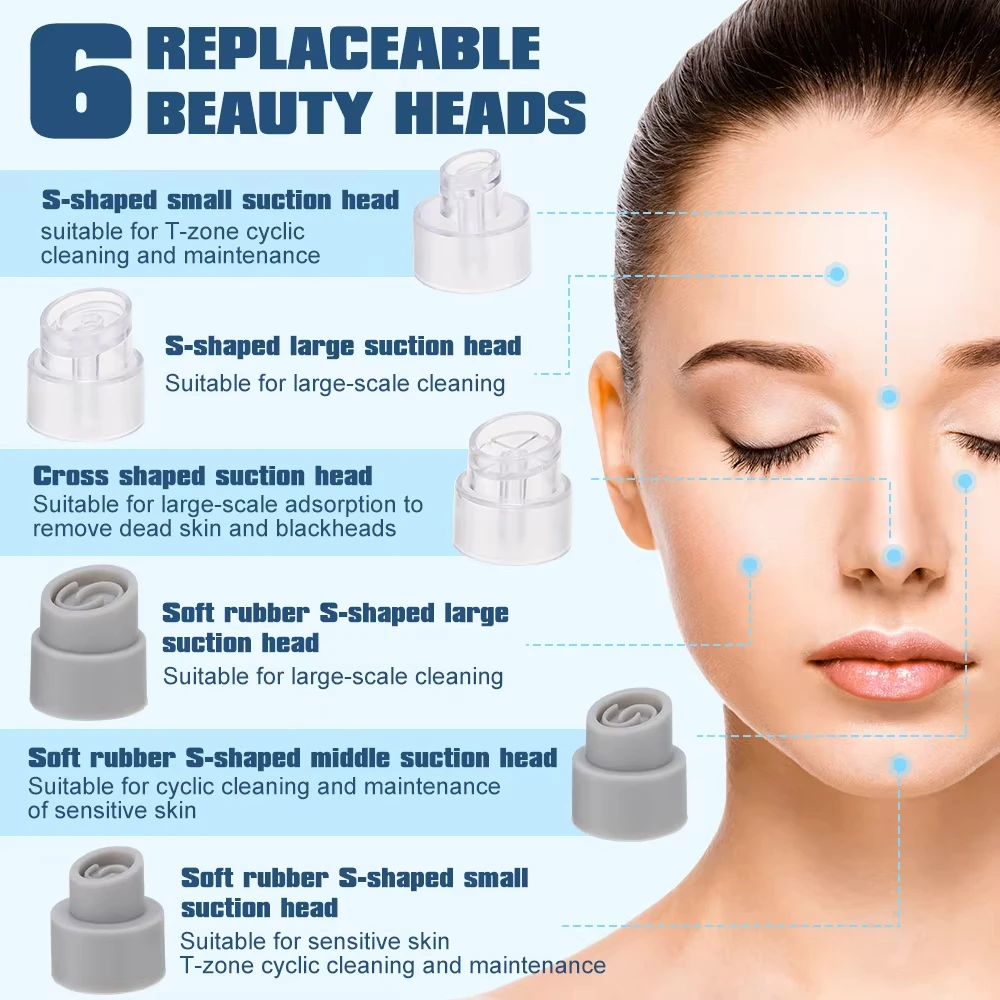 Blackhead Remover Pore สูญญากาศทําความสะอาดใบหน้า Water Cycle ไฟฟ้าสิวสิว Black Head Removal ชาร์จ Black Dot Remover