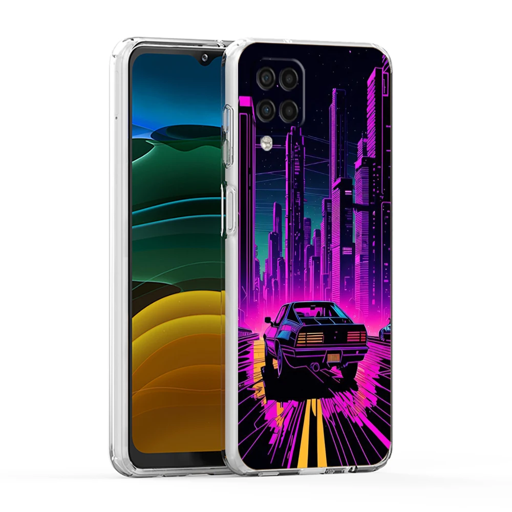 Synthwave Retro Phone Case Cover for Samsung Galaxy A13 A32 A52 A72 A11 A21S A41 A51 A71 Transparent Shockproof Soft Shell Capas