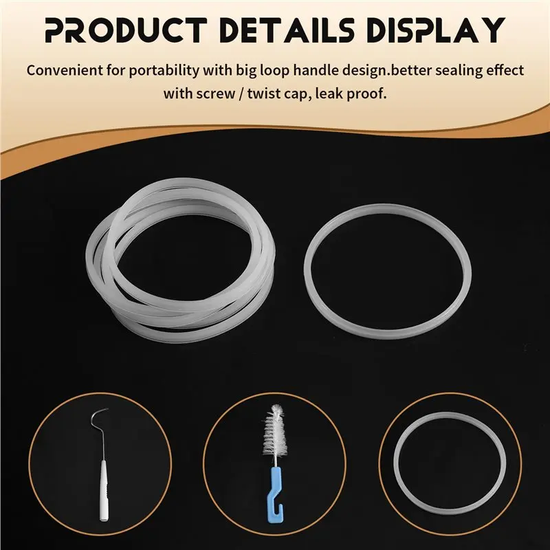 Removable 6 Packs Gaskets Compatible With For Ninja, Single Serve Blender Blade Compatible With For BL771, BL771C, BL772, BL772Q